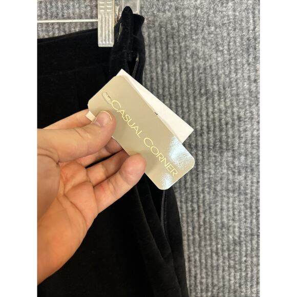 Vintage Casual Corner Women's Velvet Stretch Pants Black Sz 10 Whimsy Goth Vibes - Picture 4 of 10